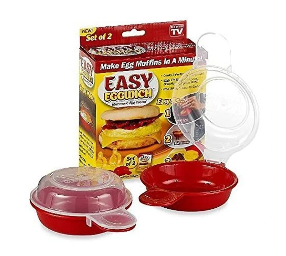 NEW Easy Eggwich Microwave Egg Cooker Sandwich Breakfast Pan As Seen on TV